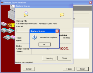 Database Farm Restore Farm - FarmBooks Accounting Software