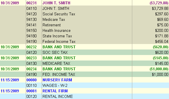 FarmBooks Show Detail screen showing check date, number, payee and amount